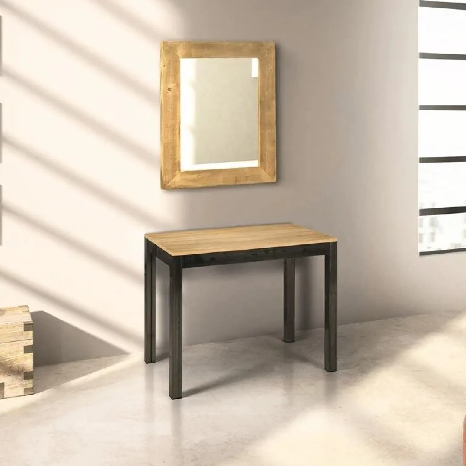 Consolle 50/300cm allungabile rovere metallo Edison Gihome®