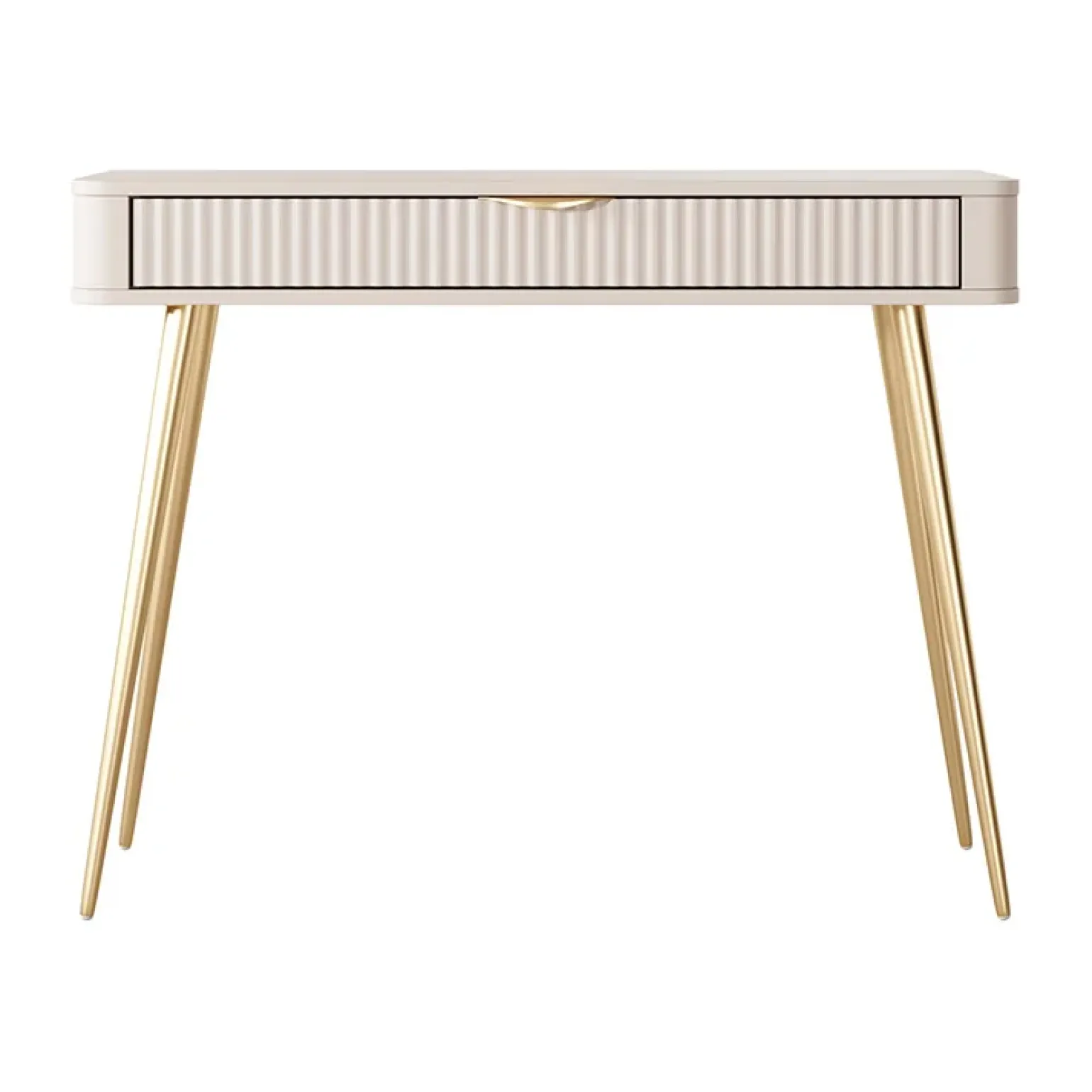 Consolle ingresso 100x78cm 1 cassetto beige cannettato Ramis