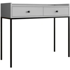 Consolle ingresso 100x86cm design moderno 2 cassetti grigio Pollon
