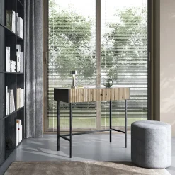 Consolle ingresso 93x79cm nero rovere cannettato Eterna