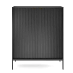Credenza alta 104x125h cm 2 ante moderna soggiorno  nero Alisa