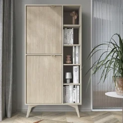 Credenza alta 80x160h cm 2 ante beige rovere Myrta