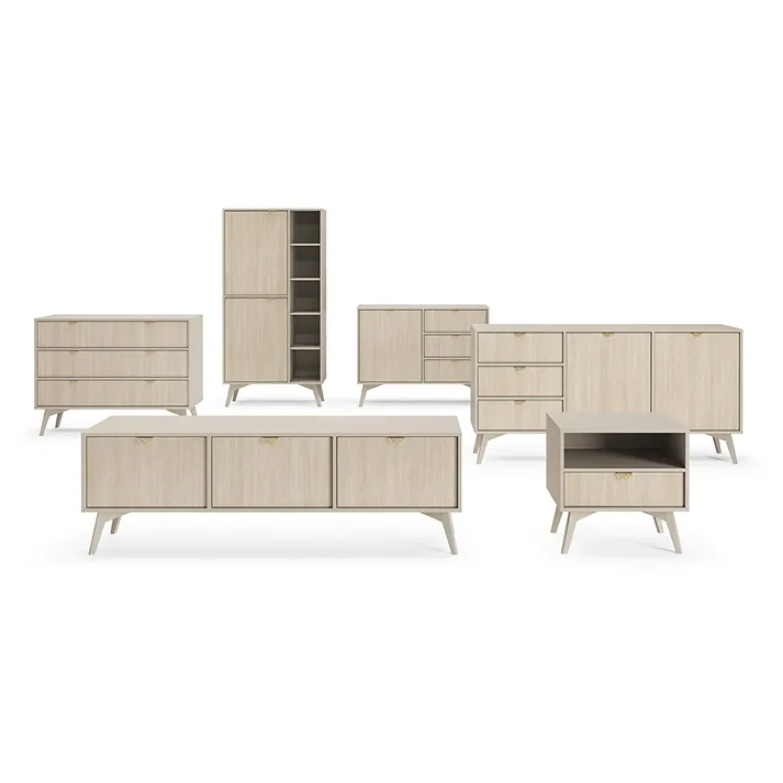 Credenza alta 80x160h cm 2 ante beige rovere Myrta