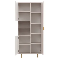 Credenza alta 80x190h cm 3 ante cannettato moderna beige Vanessa
