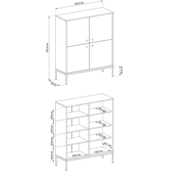 Credenza alta 104x125h cm 4 ante soggiorno beige Glory