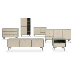Credenza alta 80x160h cm 2 ante verde salvia rovere Myrta