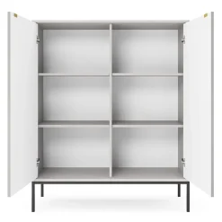Credenza alta 104x125h cm 2 ante soggiorno grigio Alisa