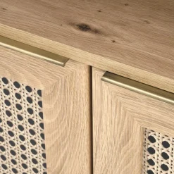 Credenza alta 80x173h cm con libreria 2 ante 3 vani moderna rovere Sombra