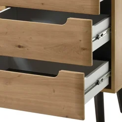 Credenza 107x83h cm 1 anta 3 cassetti moderna rovere Alimena Gihome®
