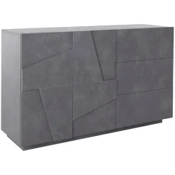 Credenza 143x86h cm 2 ante 3 cassetti moderna ossido Zenzero Gihome®