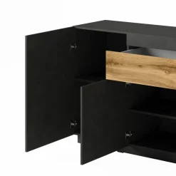 Credenza 150x85h cm 3 ante 1 cassetto moderna antracite rovere Bahama