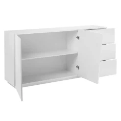 Credenza 180x86h cm 2 ante 3 cassetti bianco lucido Candia Gihome®