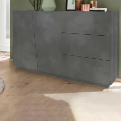 Credenza 140x86h cm 2 ante 3 cassetti grigio ossido Candia 140 Gihome®