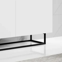 Credenza 120x80h cm 2 ante 1 vano moderna bianco nero Erice Gihome®