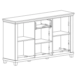 Credenza 160x93h cm 3 ante moderna bianco frassinato rovere Texel
