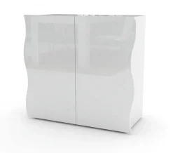 Credenza 90x81h cm 2 ante moderna bianco lucido Sea Gihome®