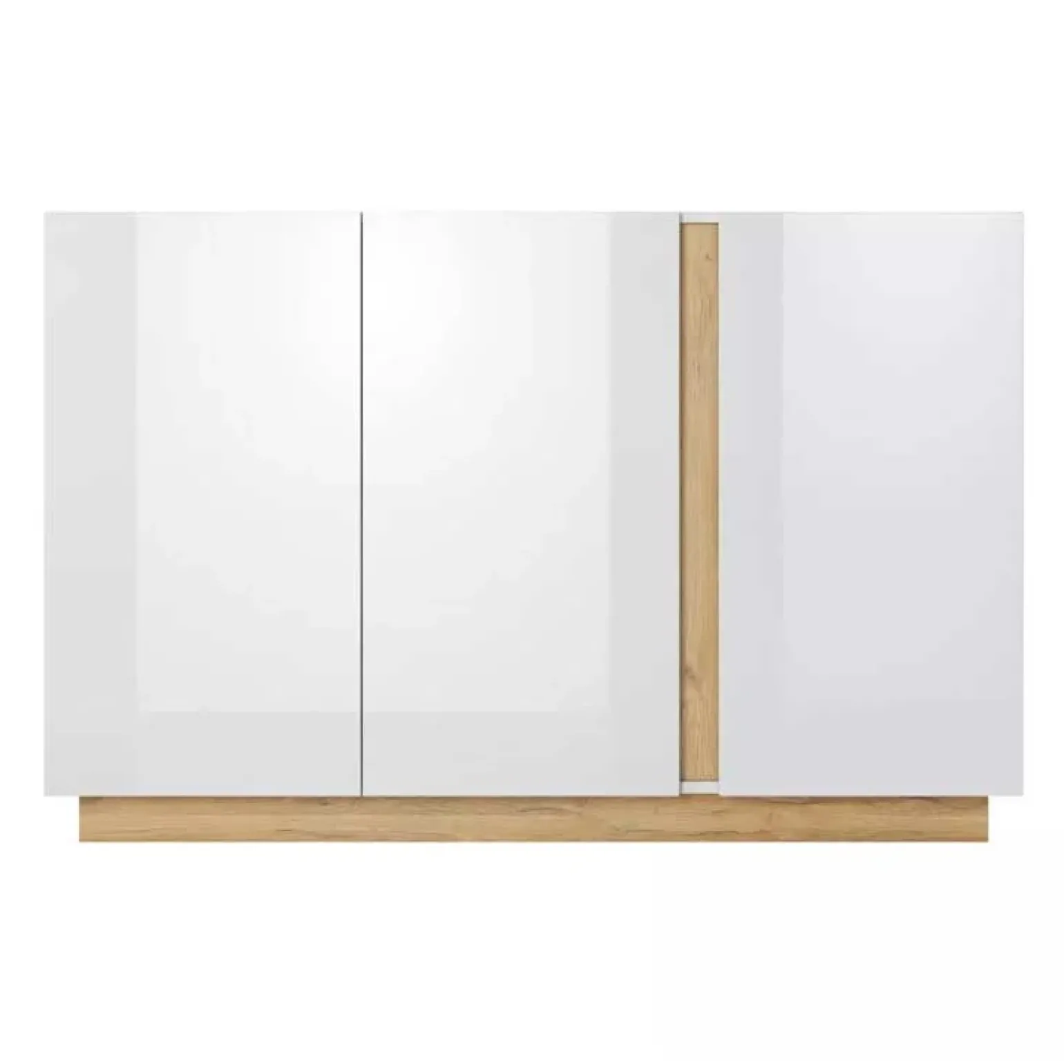 Credenza 138x91h cm 3 ante moderna soggiorno bianco rovere Noa Gihome®