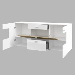 Credenza 165x71h cm moderna bianco rovere Maserati