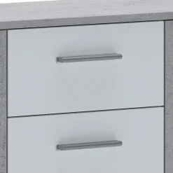 Credenza 114x78h cm moderna bianco opaco cemento Durban