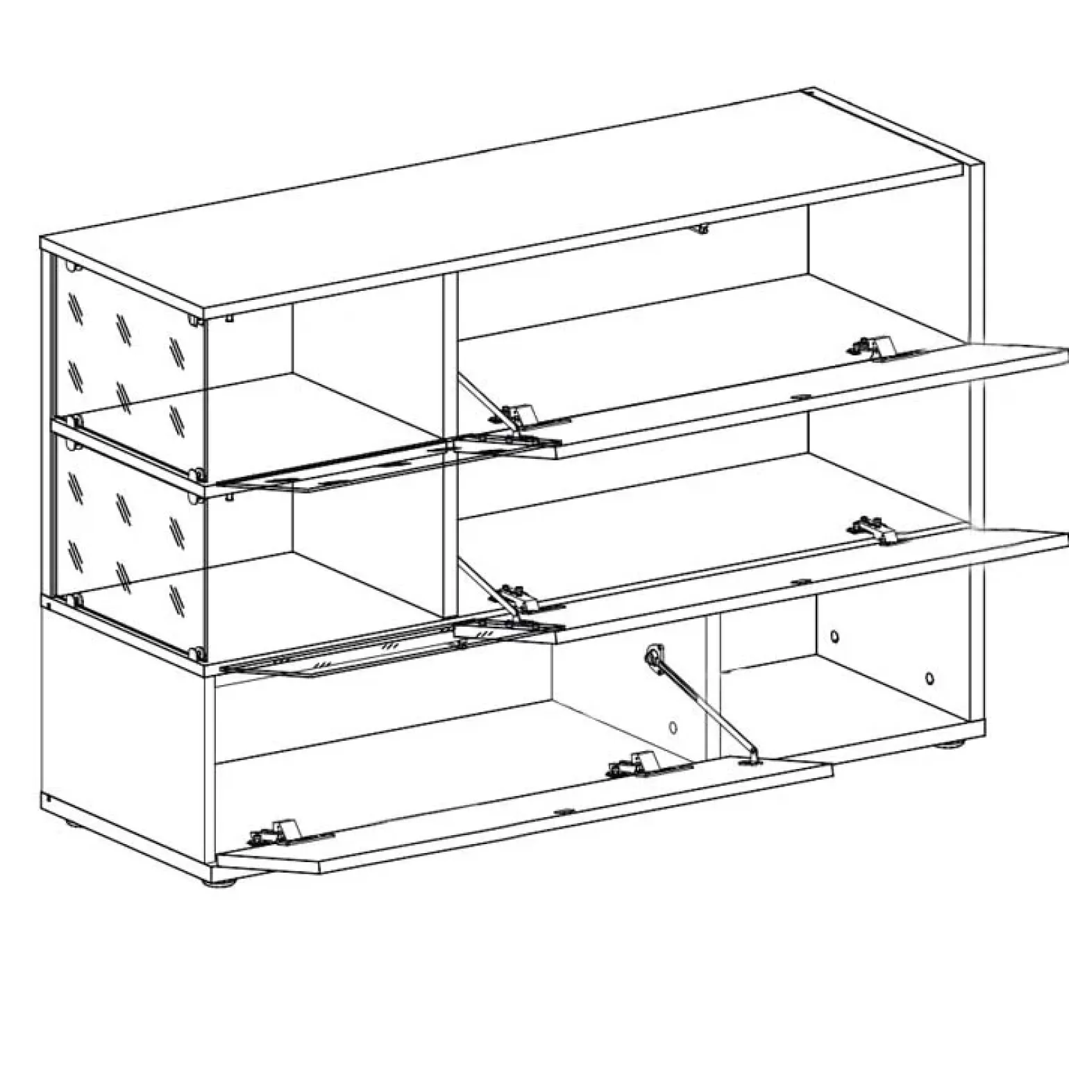 Credenza 120x77h cm moderna rovere scuro bianco lucido Oviedo Gihome®