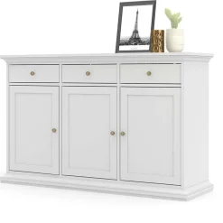 Credenza 143x92h cm shabby bianco opaco Avignon Gihome®