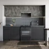 Cucina 240cm completa componibile moderna marmo nero grigio Yangon