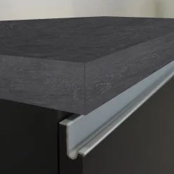 Cucina 255cm componibile lineare moderna antracite grigio pietra Gourmet Elegance