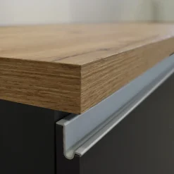 Cucina 255cm componibile lineare moderna antracite rovere Gourmet Prestige