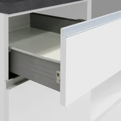 Cucina 255cm componibile lineare moderna bianco grigio pietra Gourmet Prestige