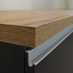 Cucina 255cm componibile lineare moderna antracite rovere Gourmet Elegance