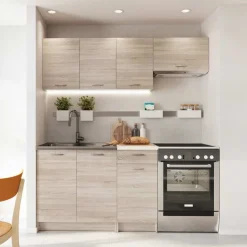 Cucina 180cm moderna lineare componibile rovere sonoma Dalia