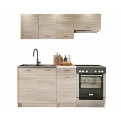 Cucina 180cm moderna lineare componibile rovere sonoma Dalia