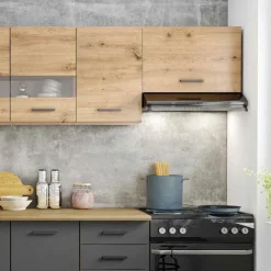 Cucina 260cm moderna lineare standard rovere grigio Cook