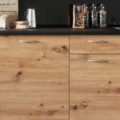 Cucina 240cm moderna lineare componibile quercia Dalia