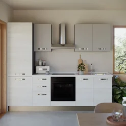Cucina 255cm reversibile lineare bianco frassinato grigio MasterChef