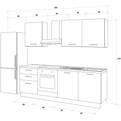 Cucina 240cm reversibile moderna lineare rovere antracite Culinary
