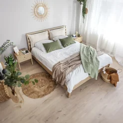 Cuscino decorativo per letto matrimoniale contenitore 160x200cm rovere Noor