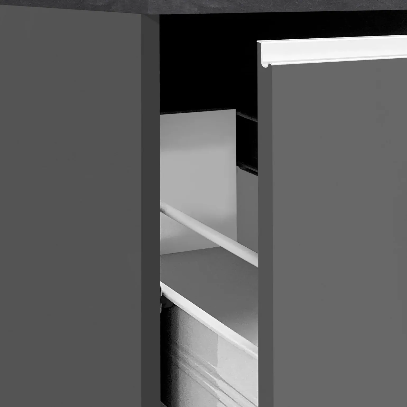 Dispensa cucina bassa 30x85h cm scorrevole antracite grigio pietra Gourmet