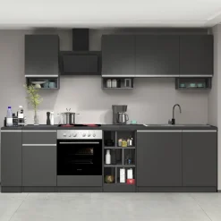 Dispensa cucina bassa 30x85h cm scorrevole antracite grigio pietra Gourmet
