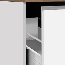 Dispensa cucina bassa 30x85h cm scorrevole bianco rovere Gourmet