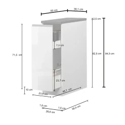 Dispensa cucina bassa 30x85h cm scorrevole bianco rovere Gourmet
