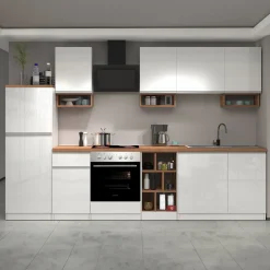 Dispensa cucina 60x165h cm 4 ripiani bianco rovere Gourmet
