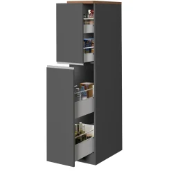Dispensa cucina 30x165h cm scorrevole antracite rovere Gourmet