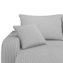 Divano angolare letto 238x147cm 3 posti velluto a coste grigio Flow