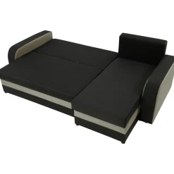 Divano angolare letto 238x147cm 3 posti grigio nero Flow