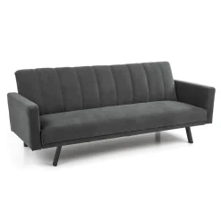 Divano letto 3 posti 192x82 cm velluto grigio scuro Nespolo