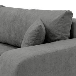 Divano letto 3 posti 248x90cm con contenitore in tessuto velo grigio scuro Floty