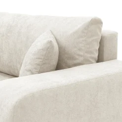 Divano letto 3 posti 248x90cm con contenitore in tessuto velo bianco Floty