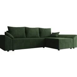 Divano letto 3 posti 240x145cm matrimoniale angolare velluto a coste verde Appia