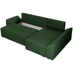 Divano letto 3 posti 240x145cm matrimoniale angolare velluto a coste verde Appia
